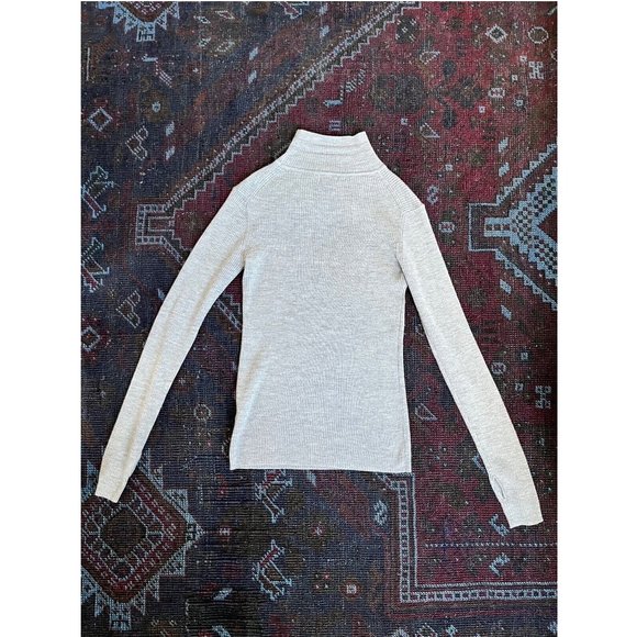 RARE Temperley London Cut Out Ribbed Turtleneck Sweater | Size Small | Gray - Picture 4 of 7